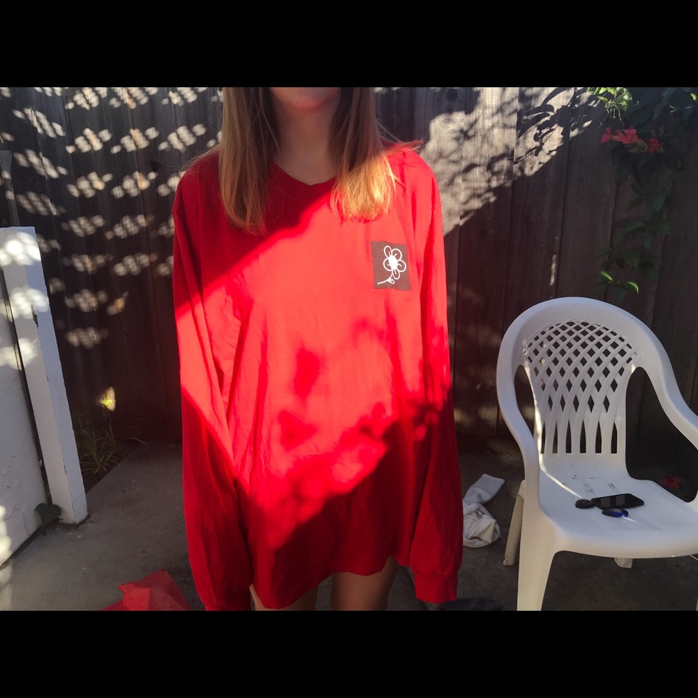 american apparel red long t shirt!